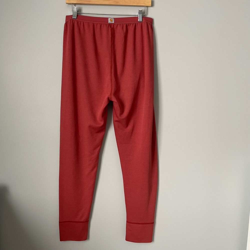 Carhartt Womens Thermal Leggings Base Layer Coral Orange Polyester Size Large - Picture 2 of 7